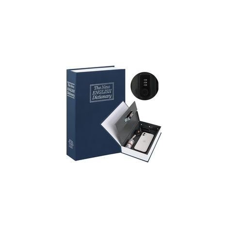 Coffre-fort dissimulé en forme de livre avec code – Coffre-fort portable – Bleu – (1/5)