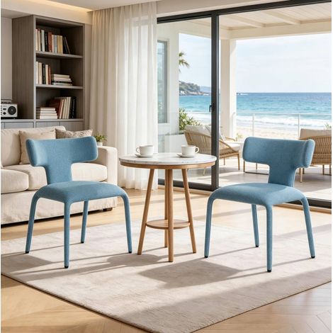 Set di 2 sedie da pranzo blu con schienale curvo HAVRYA (1/5)