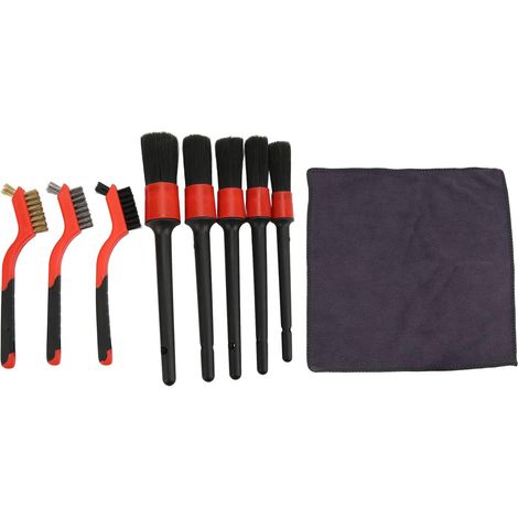 Ensemble de brosses de détail intérieur de Voiture brosses de Lavage de Fil différentes Tailles Outils de Nettoyage de Fibres (1/5)