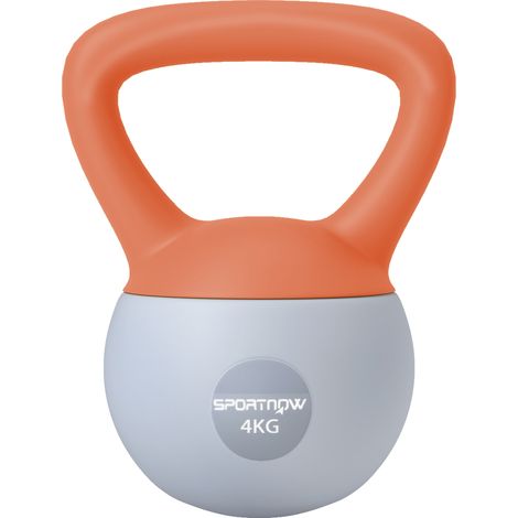 (4KG, Orange and Grey) SPORTNOW Kettlebell with Non-Slip Handle (1/5)
