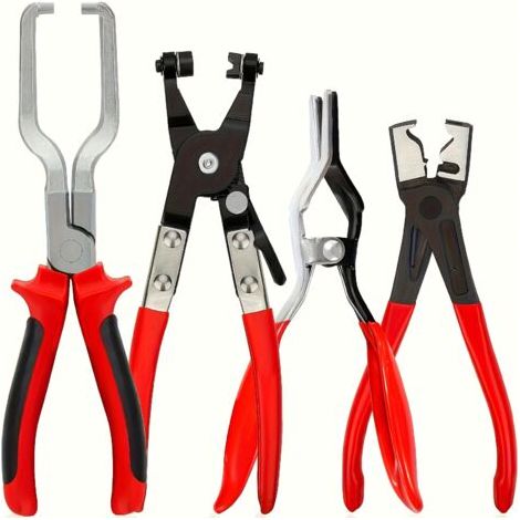 Ensemble de 4 Pinces Multifonctionnelles pour Tuyauterie – Outils de Coupe et Retrait pour Entretien Automobile