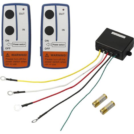 2PCS Télécommande de Treuil sans Fil 12V, Robuste, Portée à Distance 100''/ 30m, avec Voyant Lumineux pour JEEP ATV SUV (1/4)