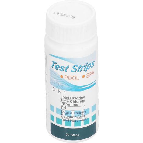 Bandelettes de test d'eau 6 en 1, 50 pièces, valeur PH, dureté, piscine pour Aquarium et étang (1/5)