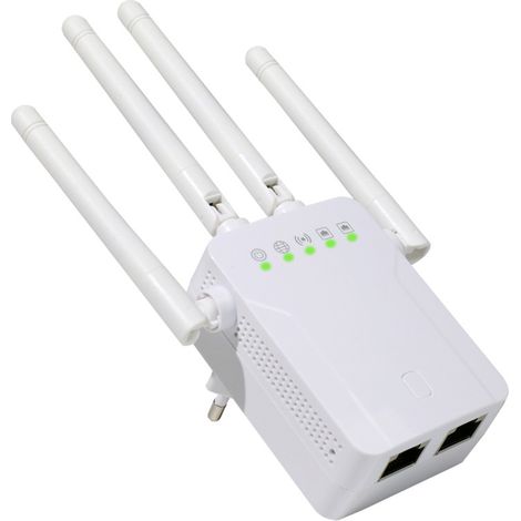 White WiFi Repeater WiFi Amplifier, WiFi Extender up to 120㎡, powerful wifi repeater with an Etherne