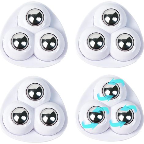 Roues Adhésives Rouleaux Silencieux pour Rotation à 360 Degrés 4 Pièces Roulettes Adhésives Design à 3 Boules Pour Meubles, Poubelle, Appareil Cuisine, , Artisanat (1/5)