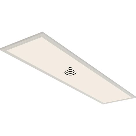 Plafonnier LED avec détecteur de mouvement, plat, couleur de lumière blanc neutre, lampe, plafonnier, lampe de salon, panneau LED, lampe de cuisine, éclairage de plafond, 119,5 x 29,5 x 6,5 (1/5)
