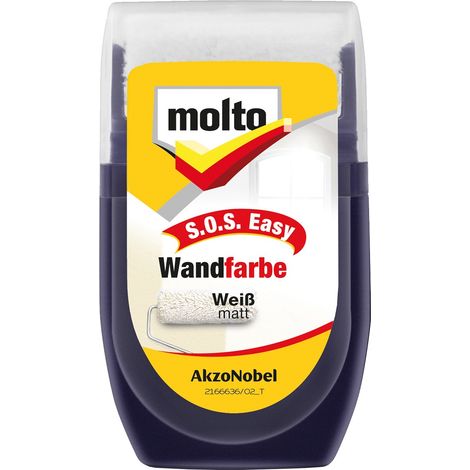 moltofill S.O.S. Wandfarbe 30 ml Ausbesserungsfarbe Farbroller weiß molto (1/5)