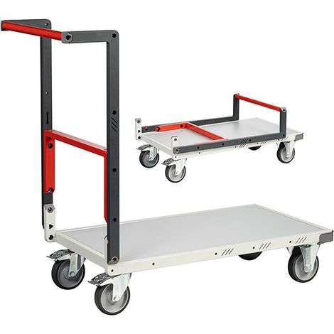 Zusammenklappbarer Transportwagen – Ladefläche 850 × 495 mm – Max. Tragkraft 250 kg – Räder aus Thermoplast – Transportwagen zum Zusammenbauen - 804721121 (1/3)