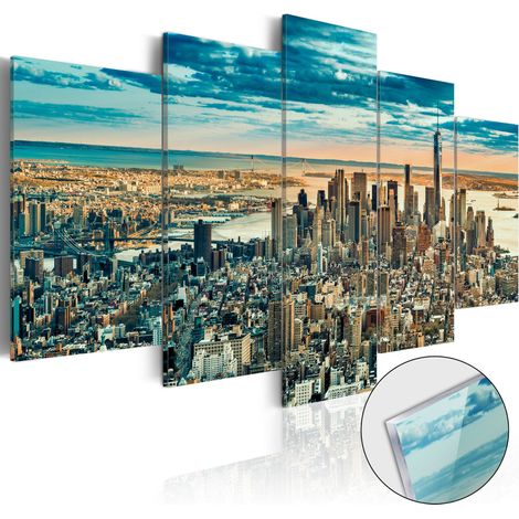 Quadri su vetro acrilico - NY: Dream City [Glass] - 100x50 (1/4)