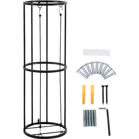 Support de rangement pour balles, organisateur de basket-ball en acier robuste avec cordes élastiques pour garage, maison, montage mural, conception peu encombrante, peut contenir du football, du voll (1/5)