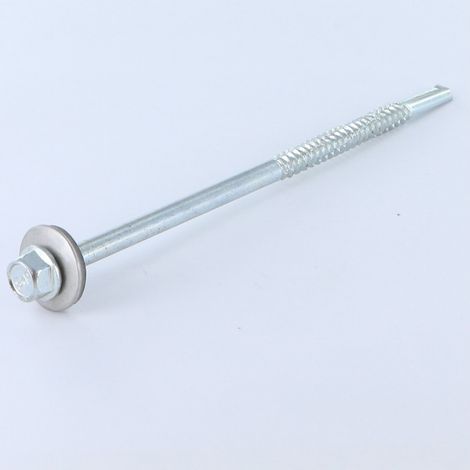 Vis autoperceuse Bimétal Acier / Inox A4 Tête hexagonale TH Rondelle d"étanchéite avec joint néoprene epdm 5.5X90-1 pièce (1/2)