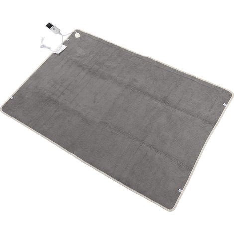 Couverture chauffante grise simple/double, plaids électriques veloutés pour lit, maison ou cité universitaire, avec interrupteur intelligent (220V norme CE), D: 180x150 cm. (1/5)
