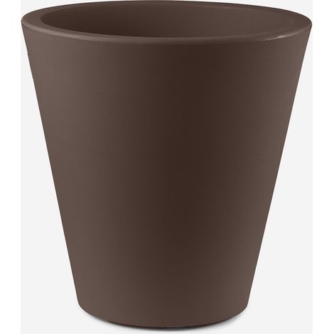 Vaso design da giardino in plastica resistente Loto 50 - Marrone