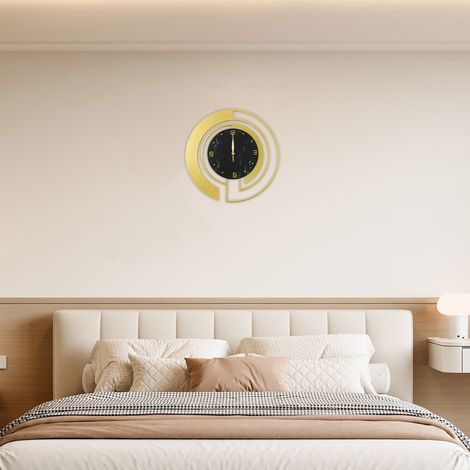 【Maison connectée】Horloge murale décorative en métal noir de style contemporain, grande horloge murale artistique silencieuse de 18 pouces, fonctionnant à piles, idéale pour la cuisine, la chambre à c (1/5)