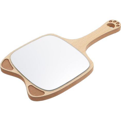 Miroir de maquillage avec manche en bois, motif raton laveur mignon, pour la chambre et les voyages. pour la chambre et les voyages