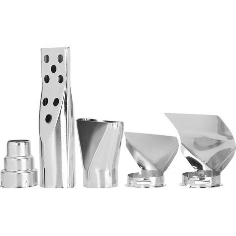 5Pcs Heat Gun Nozzle Stainless Flat Round Hole Long Tube Industrial Airbrush Accessories (1/5)