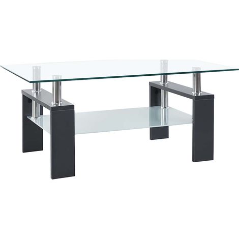Maison Exclusive - Couchtisch Grau Transparent 95x55x40 cm Hartgl