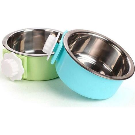 Gamelle Amovible en Acier Inoxydable pour Chiens, Chats, Lapins et Oiseaux – Bol Suspendu pour Cage ou Intérieur – Résistant et Facile à Nettoyer (1/4)