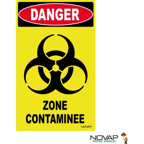 Panneau Danger Zone Contaminée - haute visibilité - 200x330mm - 4090849