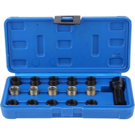 Kit d'outils de réparation de Filetage de Bougie d'allumage 16Pcs 14mm x 1.25 M16 Tap avec étui Portablespark Plug helicoil kit Spark Plug-Thread-Repair-rethreading kit de Reparation Bougie (1/5)
