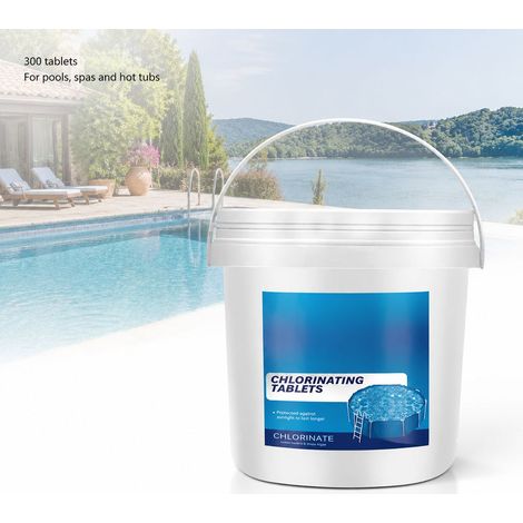 Tablettes de chlore - 300 pcs - Multifonctionnelles pour piscine, spa et jacuzzi - Protection UV (1/5)
