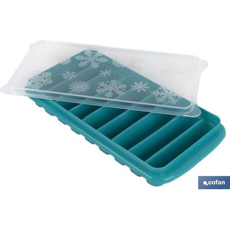 Cubitera Hielo Con Tapa Modelo Everest Color Turquesa 12.5x26x4cm