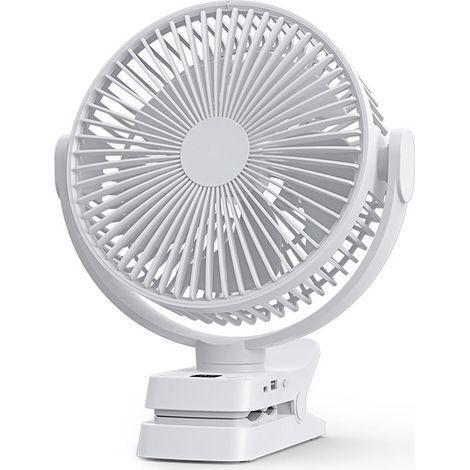 Tragbarer Clip-Ventilator (ca. 286 cm), 12.000 mAh, wiederaufladbarer USB-Akku, 5 Geschwindigkeiten, starker Luftstrom, ideal für Büroschreibtisch, Golfwagen, Reisen im Freien, Campingzelt, Laufband i