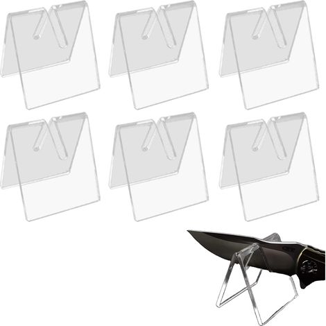Soporte de exhibición de cuchillos de acrílico transparente de 6 piezas, soporte fijo para dagas, estante para colección de cuchillos, soporte para espadas, soporte de exhibición (1/5)