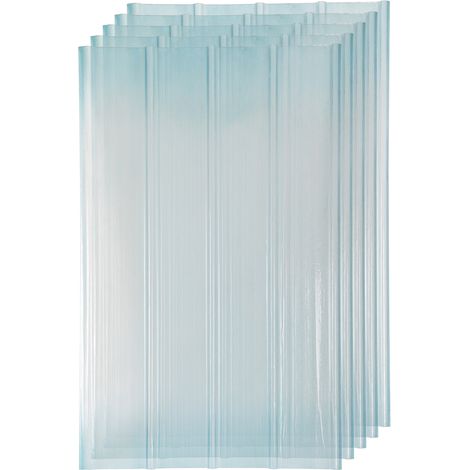 Wolketon Wellplatten,FRP-Tageslichtplatten,Klar Wellplatten,Wellbahn Profilplatten Trapez,Frostbeständige/Isolierende Dachplatten,2mm Dickes Gewächshausplatten,Längenzuschnitt Möglich (0.9x1.6m,5 Pcs)