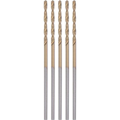 Jeu de 5 forets HSS sourcing map, 1 mm, acier rapide M42 revêtu titane (HSS-E) à 8 % cobalt, queue (1/5)