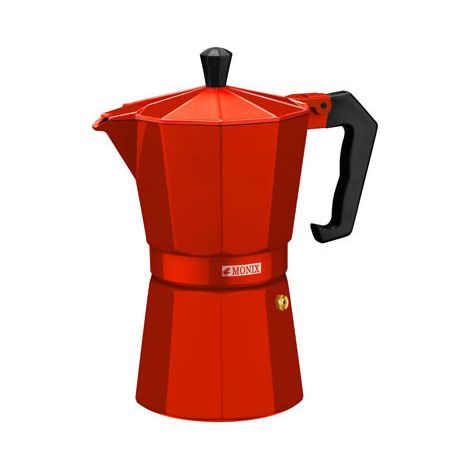 Erdbeerrote Kaffeemaschine aus Glaskeramik und Aluminium, 6 t. Monix (1/2)