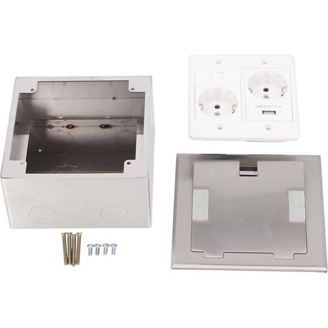 Prise Encastrée Au Sol 2500W 16A 2 Prises 1 Port USB Pour Ordinateur Alimentation Intégrée (1/5)