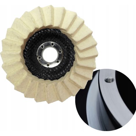 Disco de pulido de fieltro con ventilador de 125 mm, disco de láminas de 3000 rpm, rueda de lana (1/5)
