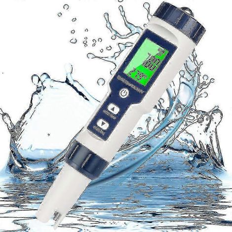 Testeur de piscine d'eau salée - Appareil numérique 5 fonctions pour le pH et la qualité de l'eau (1/5)