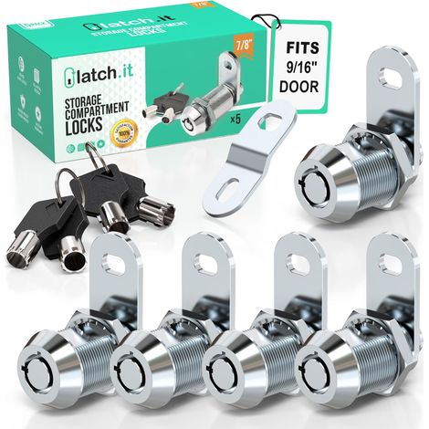 Verrous de rangement pour camping-car de 2,2 cm  Lot de 5 verrous de compartiment pour camping-car  Serrure à came utilitaire  Serrures 100% métalliques pour porte de rangement sur (1/5)