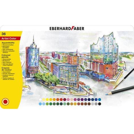 Eberhard Faber EF-516036 Aquarelpotlood Mallette métallique A 36 pièces (1/3)