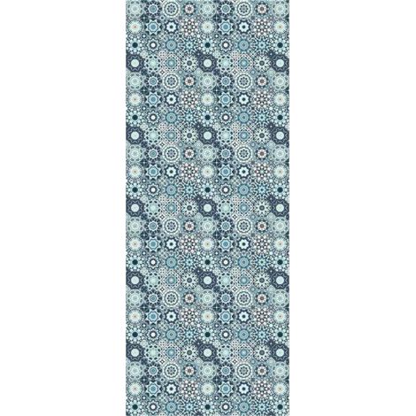 Panneau mural douche en alu-composite VIPANEL - Carrelage Décor Carreaux Orientaux Bleu - Finition Brillant - 100x255cm (1/5)