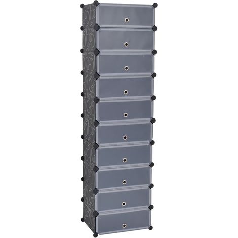 Meuble à chaussures,Armoire à chaussures avec 10 compartiments Noir CFW2049394 (1/5)