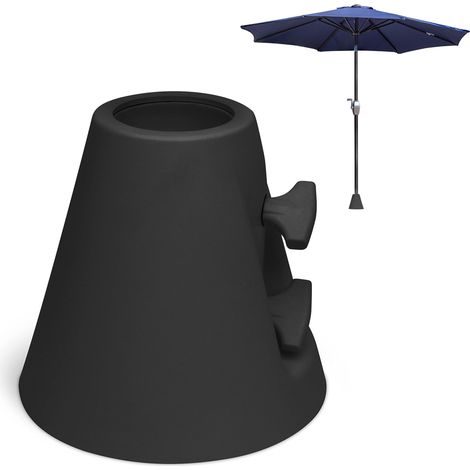 Ancrage Permanent au Sol pour Parasol, Parasol ou Cordes Lumineuses, Nylon, Noir (1/5)