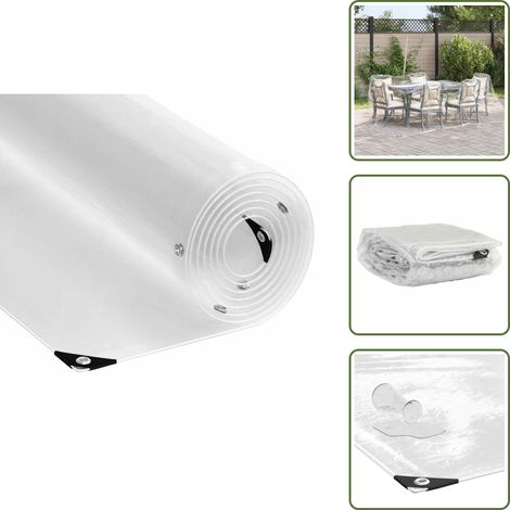 The Living Store Transparente Plane mit Ösen 3x5 m PVC - Transparente Plane (1/5)