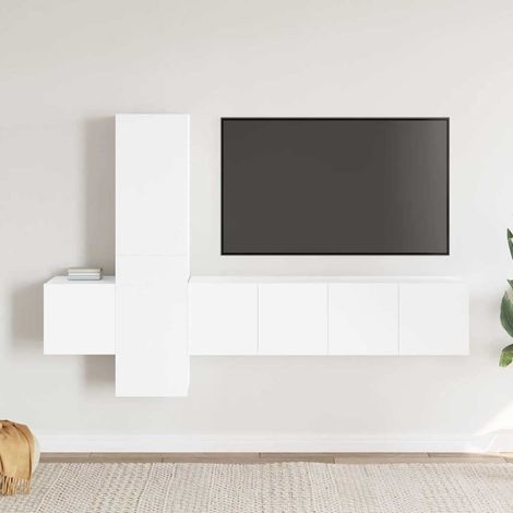 Set de muebles de salón TV 5 piezas madera de ingeniería