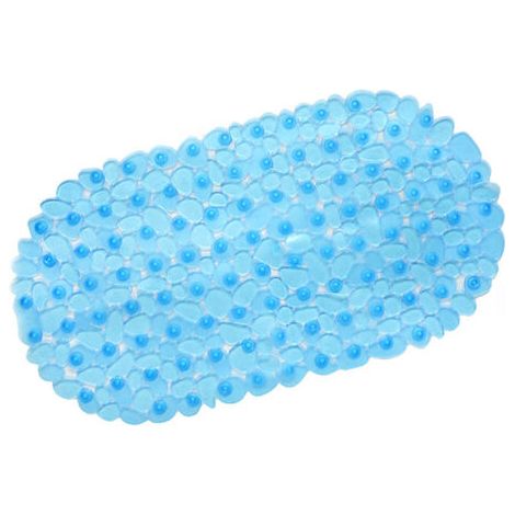 PA 66cm x 36cm, modernes transparentes Blau, wasserdicht, rutschfest, schnell trocknend, schmutzabweisend, perfekt für Badezimmer, Badewanne und Dusche. (1/2)