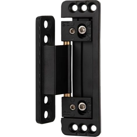 Juego de 2 bisagras ocultas ajustables para puertas - Bisagras de puerta ocultas ultrafinas - Aleación de zinc - Negro - Acabado en polvo - Moderno (1/5)
