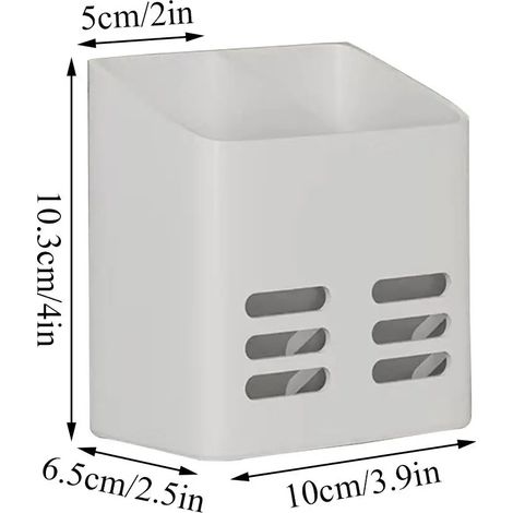 (BLANC) Étagère de rangement pour baguettes de cuisine, étagère de salle de bain murale sans perçage, rangement pour brosses à dents, dentifrice et peignes à cheveux (1/5)