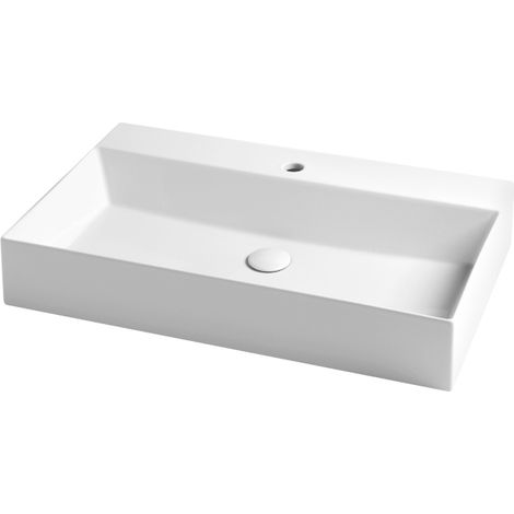 Lavabo Elegance sospeso/appoggio 80x45 monoforo in ceramica