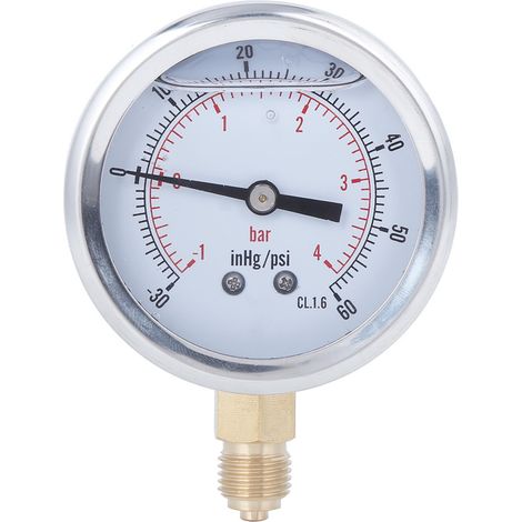 Manomètre radial professionnel Y60 TS PGGZ604-4bar 1/4BSP, jauge de pression domestique pour mesure précise (1/5)