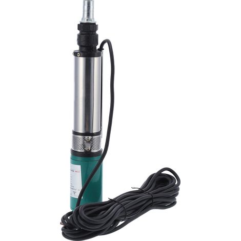 Pompe solaire immergée puits profond DC24V 4SYDC24V/S5-25, moteur sans balais, débit 5m³/h, hauteur 25m, irrigation batterie, jardin, forage. (1/5)