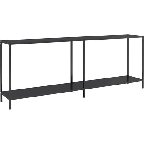 Maison Exclusive - Tavolo Consolle Nero 200x35x75,5 cm in Vetro Temperato