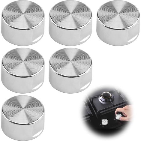 Bouton pour Réchaud à Gaz 6 mm, 6Pcs Bouton Gazinière Universel en Alliage de Zinc, Boutons de Réglage Universels, pour Four, Cuisinière et Plaques Chauffantes (1/5)