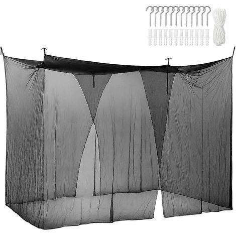 Moustiquaire d'extérieur – Maille fine en polyester avec crochets – Idéale pour la maison, les voyages et les dortoirs – Installation facile (1/5)